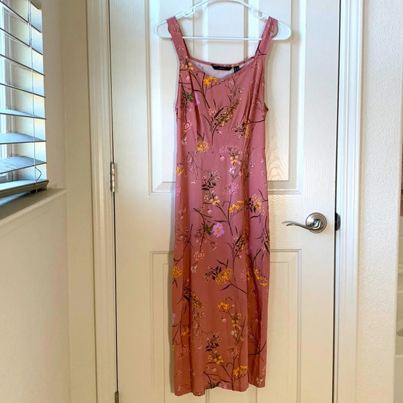 Vero Moda Simply Easy Strap Calf Woven Old Rose/Mille Floral Print Midi Dress XS - Picture 4 of 13